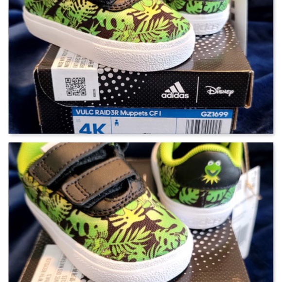 ADIDAS Sneakers MUPPETS Skateboard Shoes Green & Black Infant/Toddler Size 4 & 5 - Picture 1 of 3
